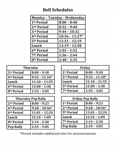 2012-2013 Bell Schedule