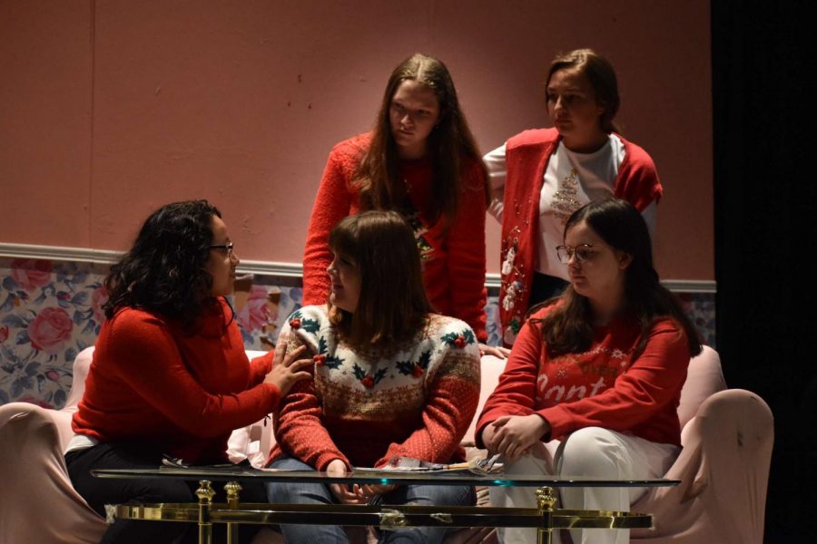 The actresses of Steel Magnolia run through rehearsal before opening night.