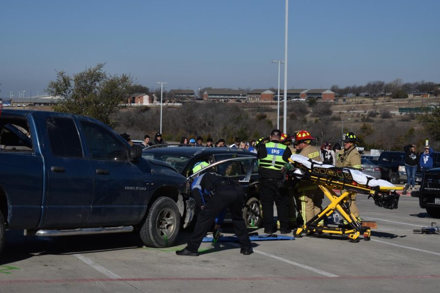 A staged crash took place at DHS with first responders, students and facility all participating and watching the demonstration.